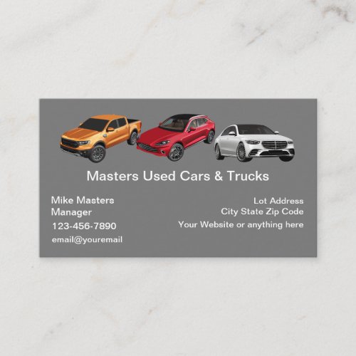 Used Car Sales Dealership Business Cards
