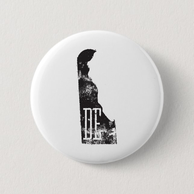 Used Delawar State Map DE Abbreviation Button (Front)