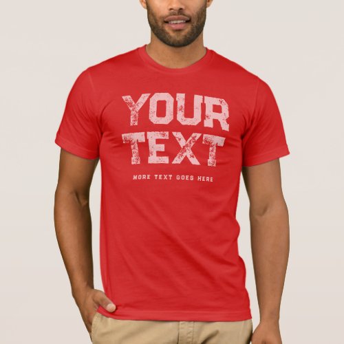 Used Look Distressed Text Mens Modern Elegant Red T_Shirt