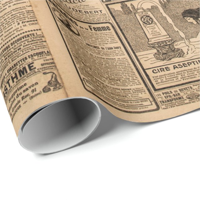 Used paper background. Old newspaper page with vin | Zazzle