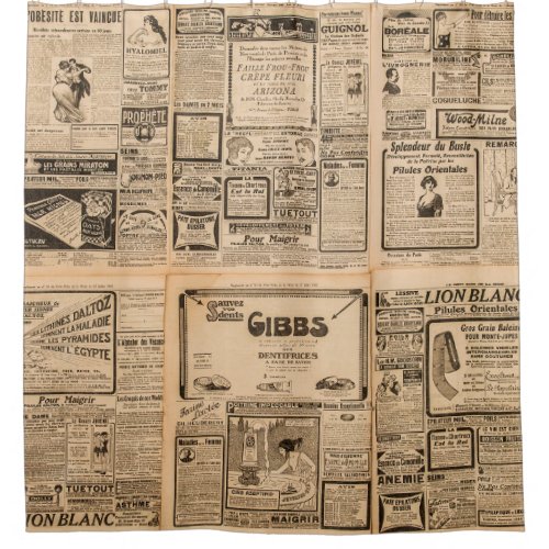 Used paper background Old newspaper page with vin Shower Curtain