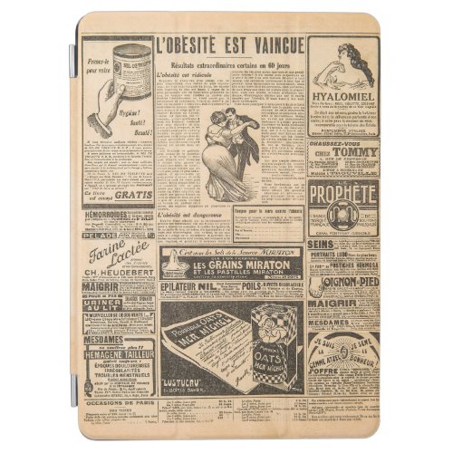 Used paper background Old newspaper pages with vi iPad Air Cover