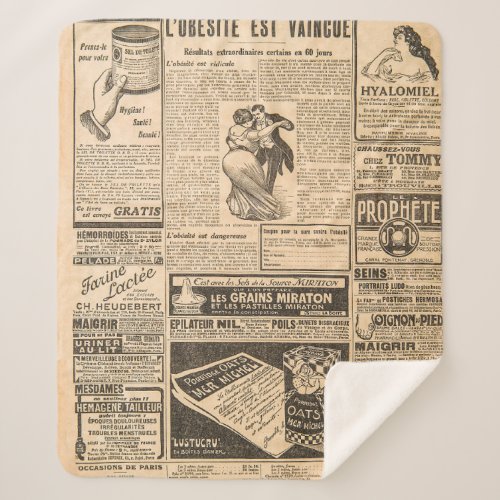 Used paper background Old newspaper pages with vi Sherpa Blanket