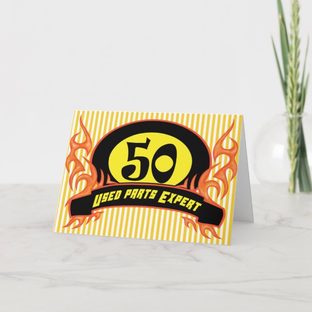 Used Parts 50th Birthday Party Invitations (Front)
