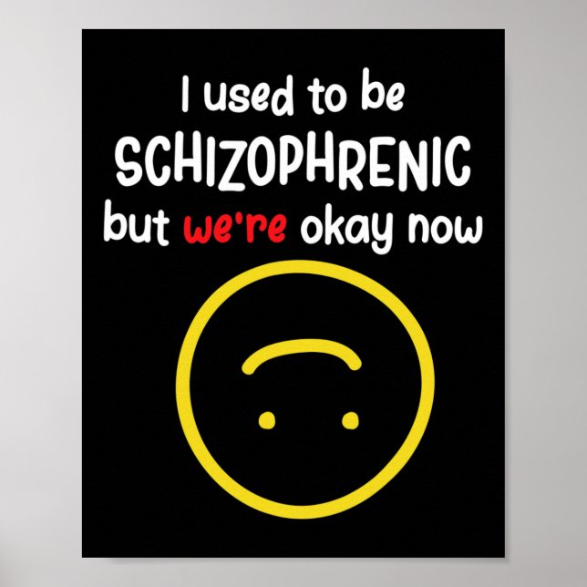 Used To Be Schizophrenic But We're Okay Now Schizo Poster (Front)