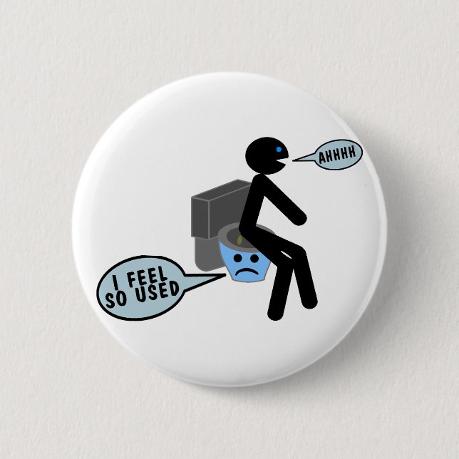 Used Toilet Pinback Button (Front)