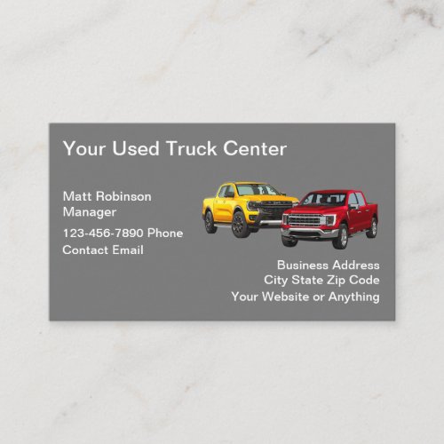 Used Truck Sales Automotive  Business Card