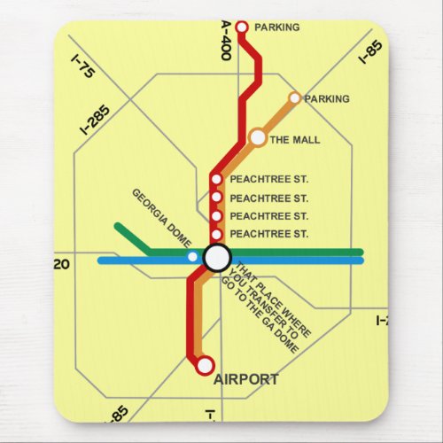 Useful Atlanta Subway Map Mouse Pad