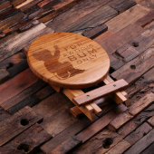 Useful Engraved Foldable Toddlers Bamboo Stool (Folded)
