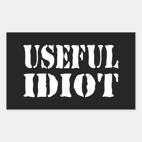 USEFUL IDIOT RECTANGULAR STICKER