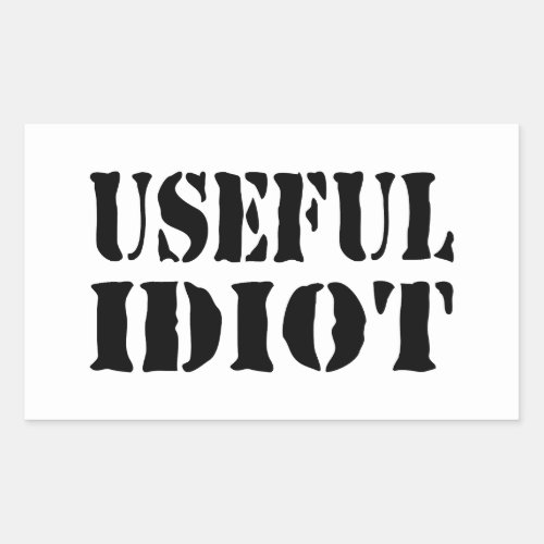 USEFUL IDIOT RECTANGULAR STICKER