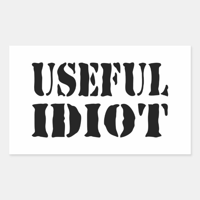 USEFUL IDIOT RECTANGULAR STICKER (Front)