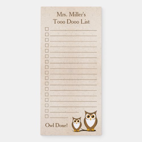 Useful Principal Appreciation Gift Owl To Do List Magnetic Notepad