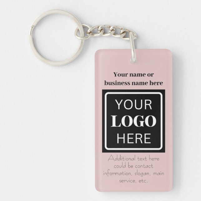 Useful promotional QR code for business pink blush Keychain (Front)
