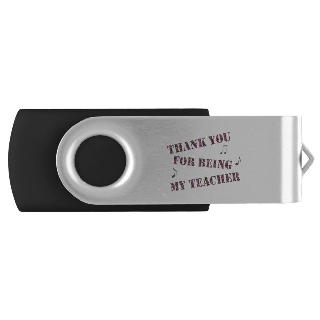 Useful Teacher Appreciation Thank You Music Notes USB Flash Drive (Front)