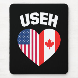 USEH America Canada Flag Funny American Canadian Mouse Pad