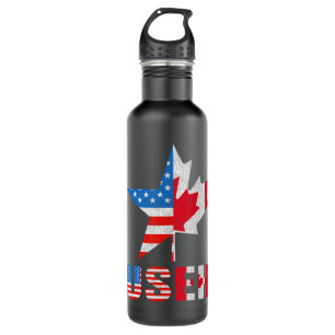 Useh Leaf Canadian American Flag Maple Canada Usa  Stainless Steel Water Bottle