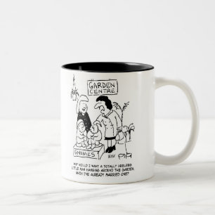 Useless Gnome in the Garden. Gardener Two-Tone Coffee Mug
