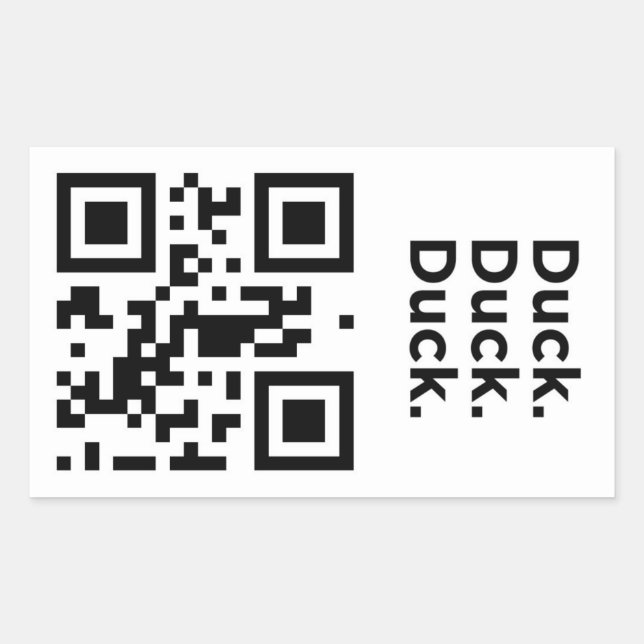 Useless QR Code: Duck Rectangular Sticker (Front)