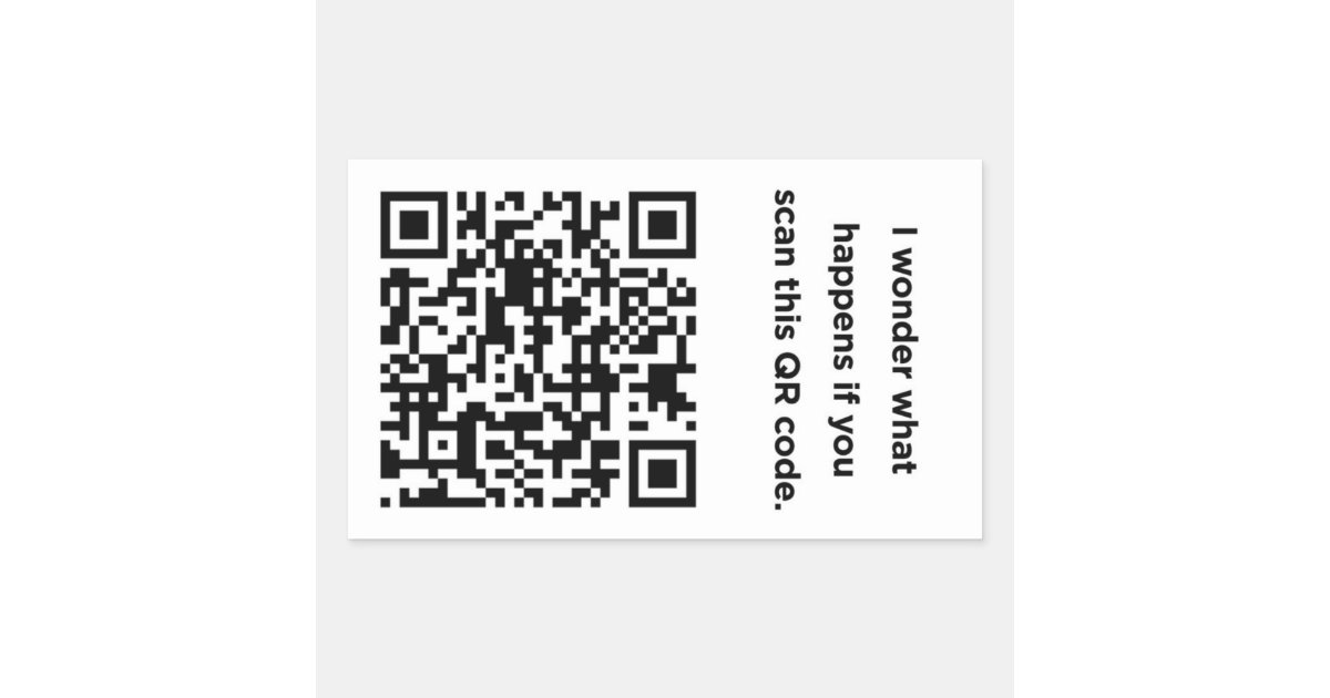 Rick Roll QR Code Rickrolled Square Sticker, Zazzle