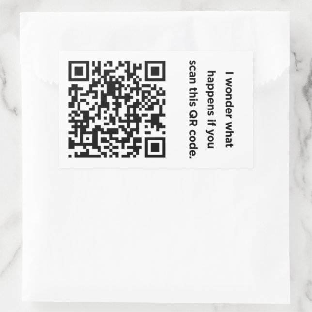 Useless QR Code: Wonder Rectangular Sticker | Zazzle