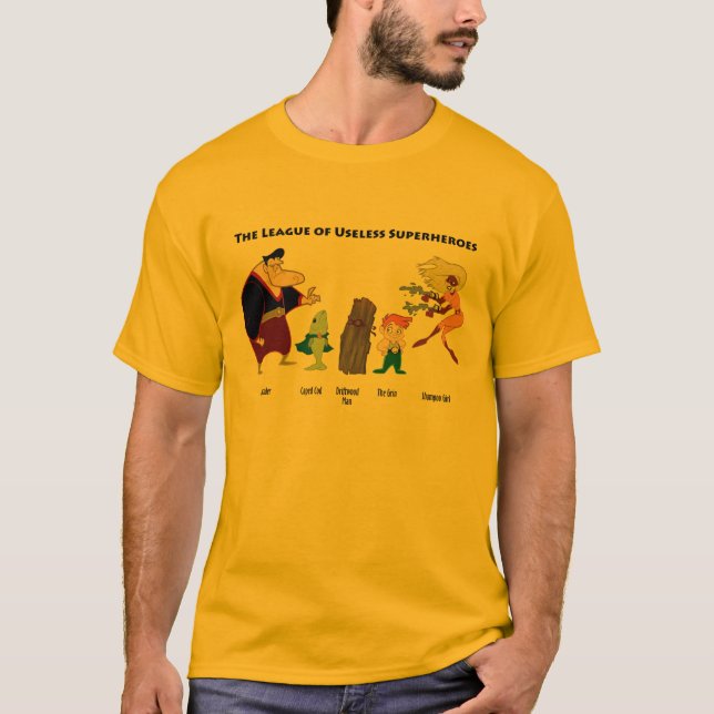 Useless Superheroes on Color T-Shirt (Front)