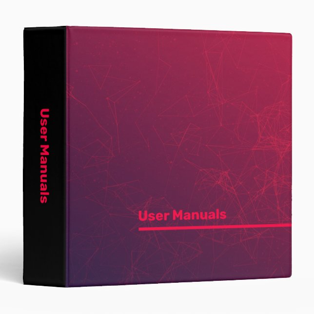User Manuals Technology Style 3 Ring Binder (Front/Spine)