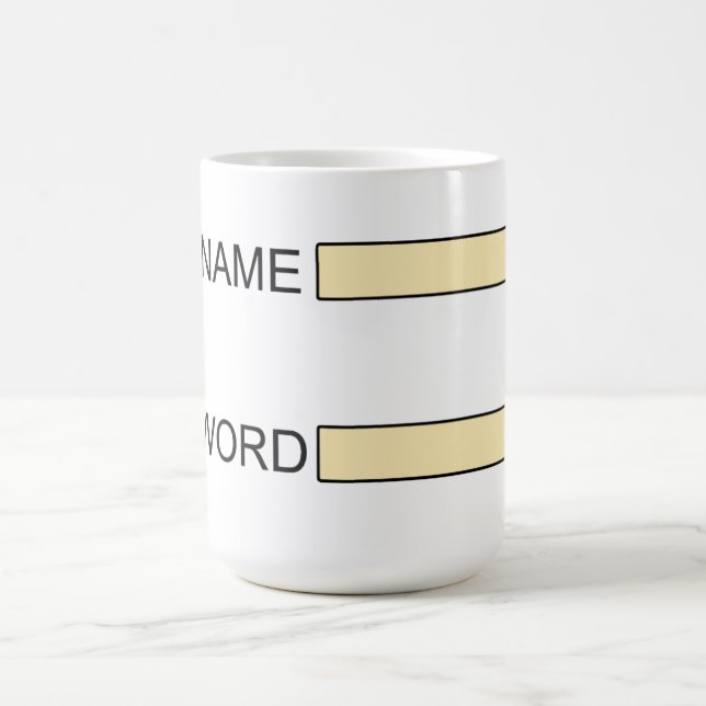 User Name and Pass Word Coffee Mug (Center)