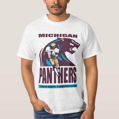 USFL Michigan Panthers retro football T_Shirt