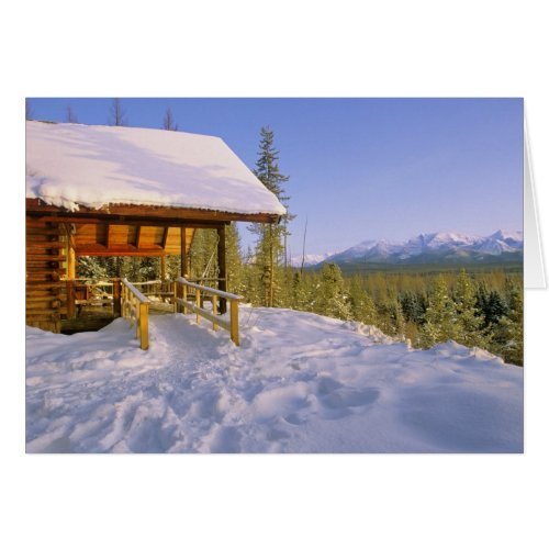 USFS Schnauss Cabin rental in Winter ovelooking