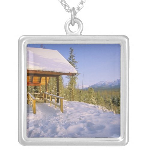 USFS Schnauss Cabin rental in Winter ovelooking Silver Plated Necklace