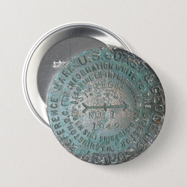 USGS Benchmark, St. Regis Mountain Geodetic Survey Button (Front & Back)