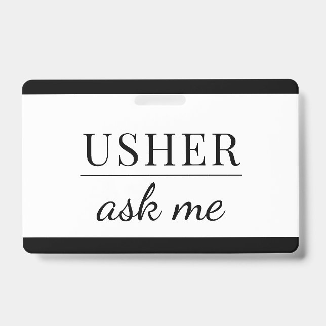 Usher Ask Me Badge (Front)