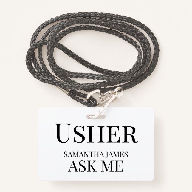 Usher Badge (Front with Lanyard)
