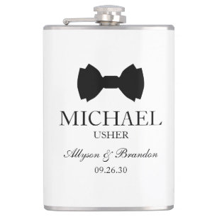 Usher Black Bow Tie Flask
