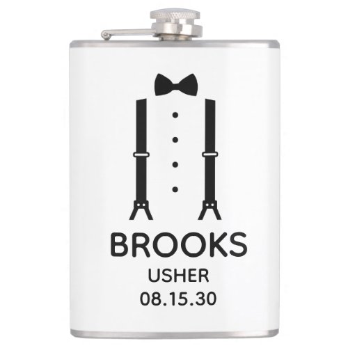 Usher Black Bow Tie Flask