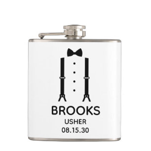Usher Black Bow Tie Flask