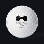 Usher Black Bow Tie Golf Balls<br><div class="desc">These golf balls are a great favor for the ushers in your wedding. If all your wedding party will be wearing suits with bow ties this design with a traditional double bow tie in black would be perfect. They'd be great for a bachelor party or weekend. The job title can...</div>