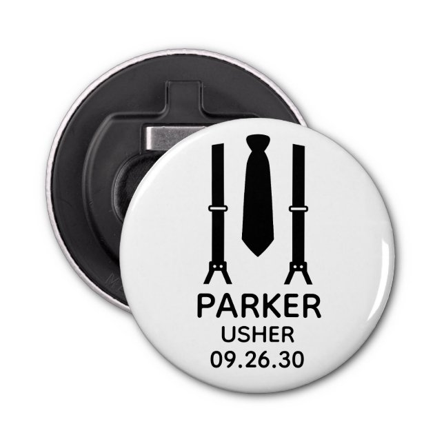 Usher Black Tie Bottle Opener (Front)