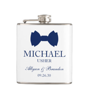 Usher Blue Bow Tie Flask