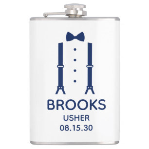 Usher Blue Bow Tie Flask