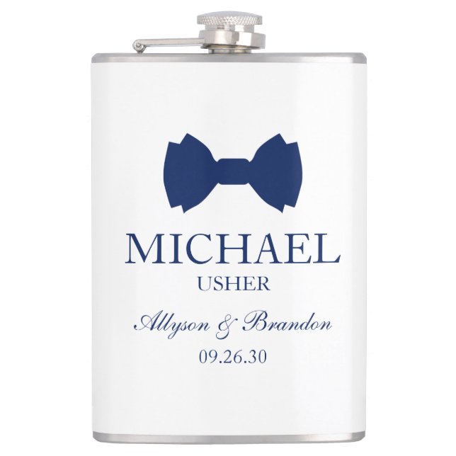 Usher Blue Bow Tie Flask (Front)