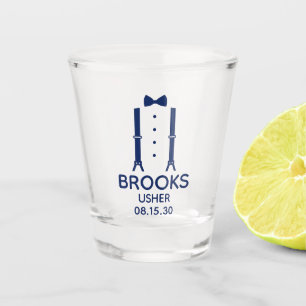 Usher Blue Bow Tie Shot Glass