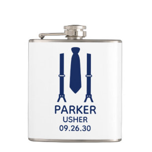 Usher Blue Tie Flask
