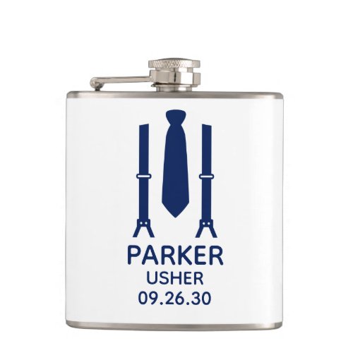 Usher Blue Tie Flask