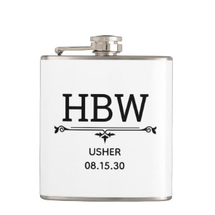 Usher Initials Flask
