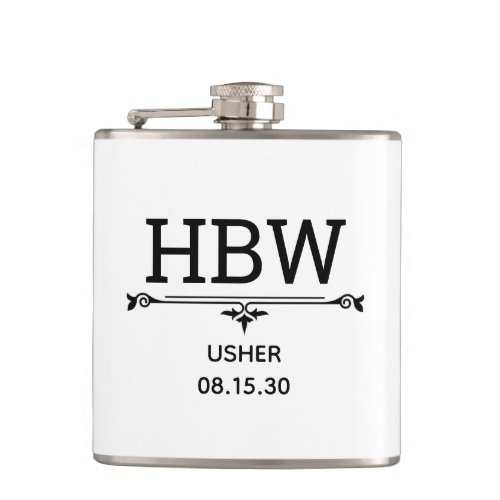 Usher Initials Flask
