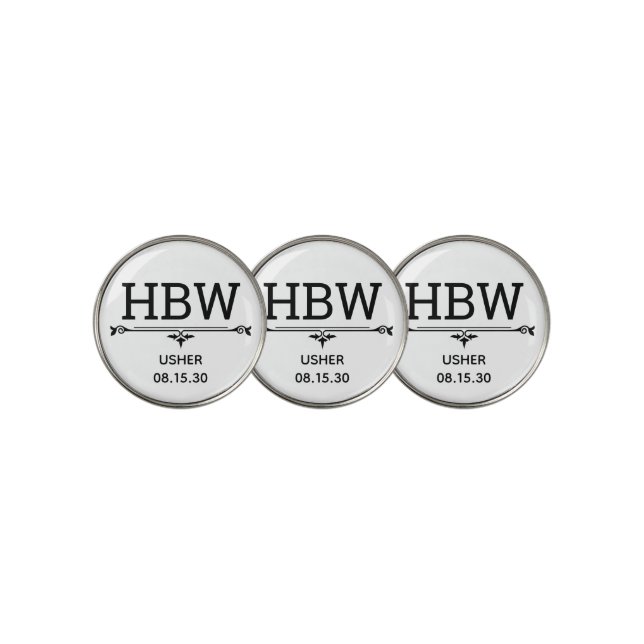 Usher Initials Golf Ball Marker (3 Up)