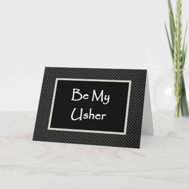 USHER Invitation  with Checked Border (Front)