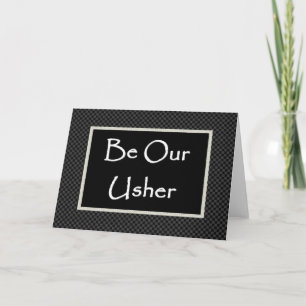USHER  Invitation  with Checked Border